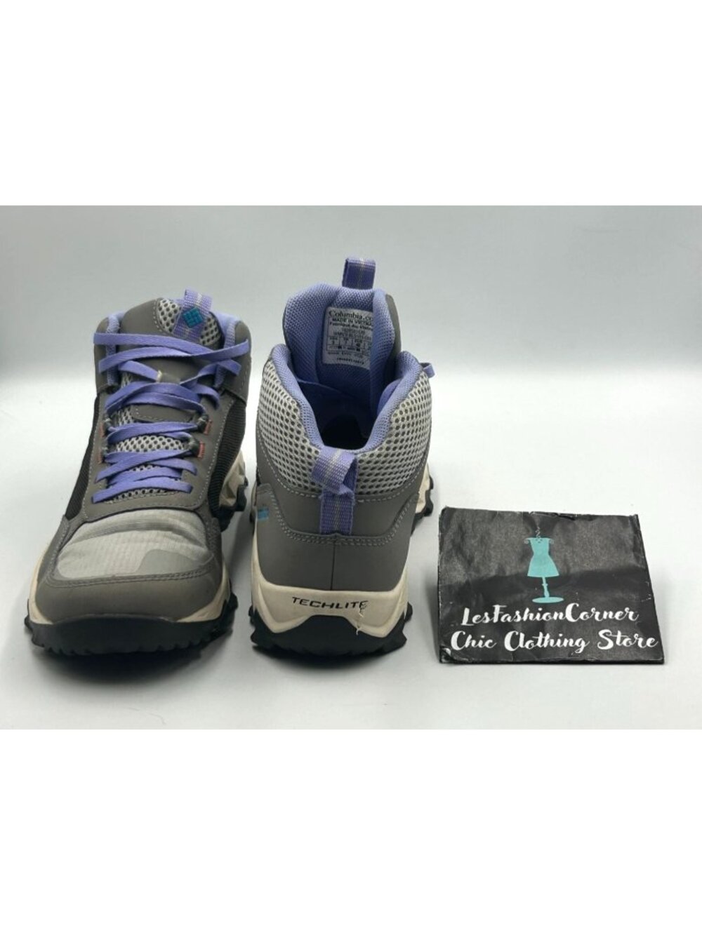 Columbia Women's Gray Purple Mesh Flow Centre All-Terrain Hiking Boots Sz 9 3531 - Picture 11 of 16